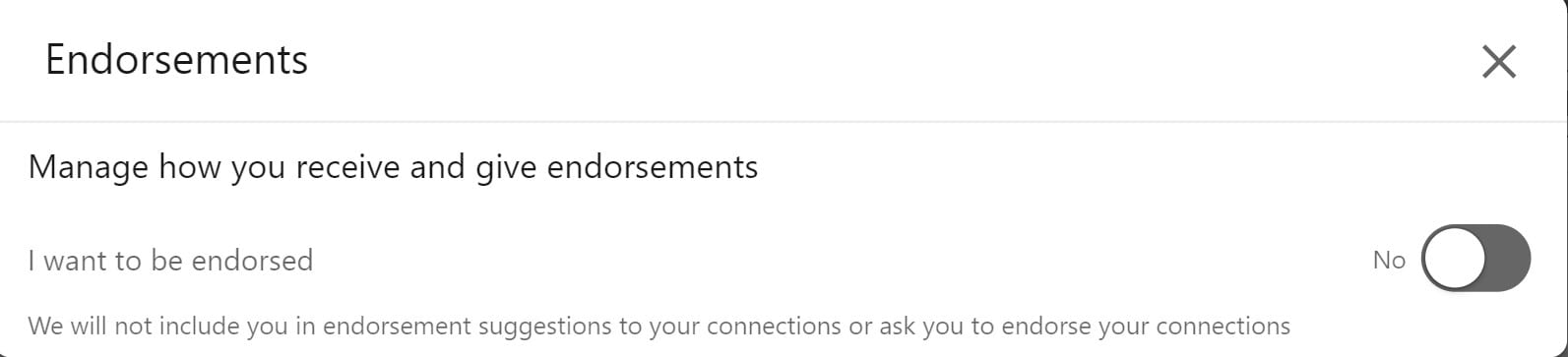 How to turn off LinkedIn Endorsements